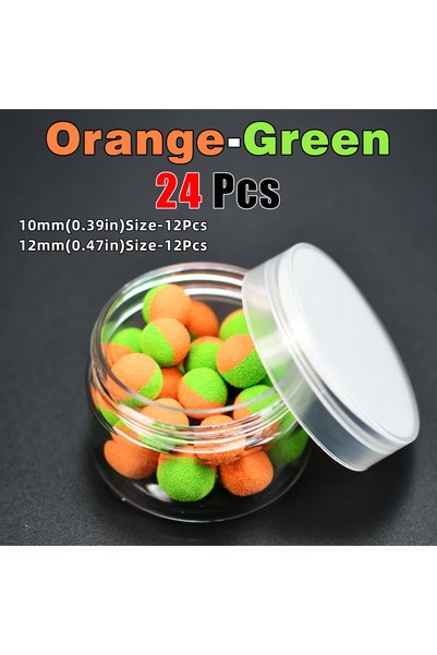 Choice Orange Green Topranc European Carp Bait Fishing Foam Ball Buoyancy Lur...