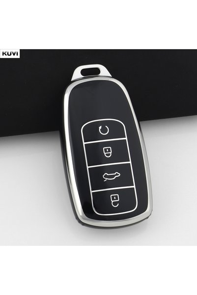 Choice1 غطاء حماية أسود أنيق من مادة TPU لمفتاح السيارة عن بعد لسيارات شيري ت...