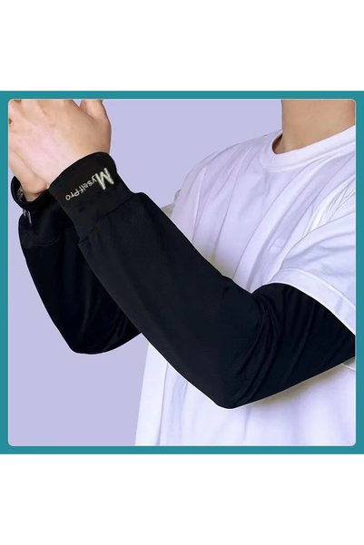 Choice3 Black 1Pair 2025 Summer Ice Silk Men's Loose Sunscreen Sleeves UV Ice...