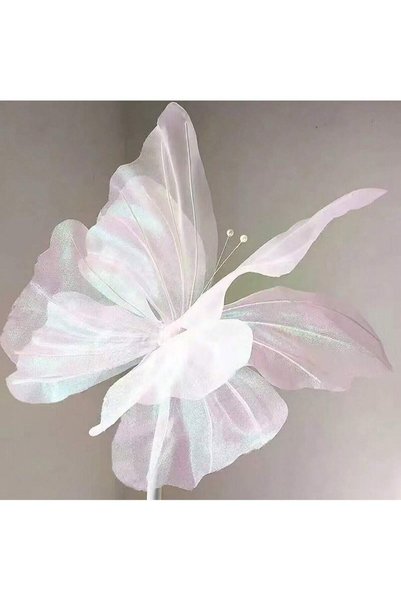 Choice 1pc WHITE 3D Simulated Butterfly Decoration, For Birthday Wedding Outd...