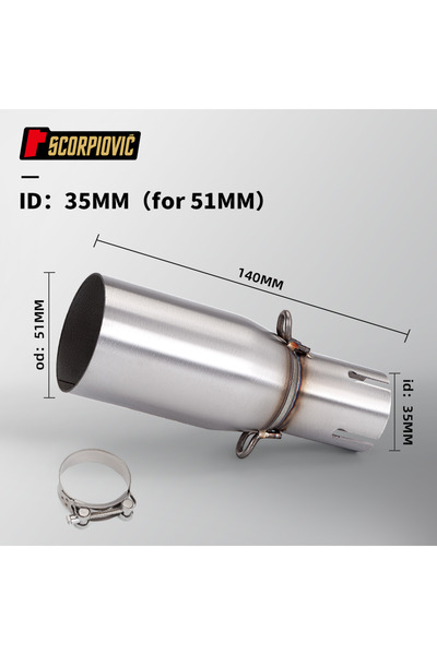 Choice7 35MM Motorcycle Intermediate Connecting Pipe, Improved Muffler, Unive...