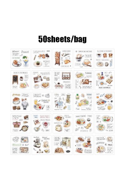 Choice3 S26349-3 50pcs/bag stickers sticker book soft time series handbook ma...