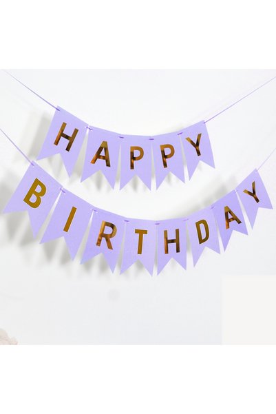 Choice Style 2 Happy Birthday Hot Stamped Swallowtail Banner Decoration Party...