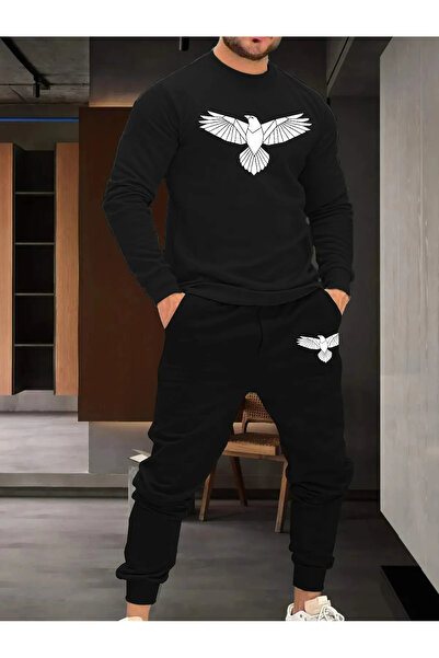 Mythologie طقم بدلة رياضية 3 إبرين من Black Eagle Jogger Sweatshirt، طقم بدلة...