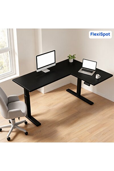 Mahmayi Flexispot Modern L-Shaped Electric Standing Desk Sit Stand Up Desk wi...