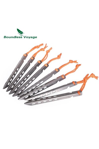 Choice Ti4009P 8PCs Boundelss Voyage Titanium Tent Pegs Ultralight Tent Stake...