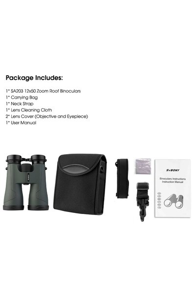Svbony SA203 12x50 Telescope SA203 12x50 Binoculars Professional Powerful BAK...