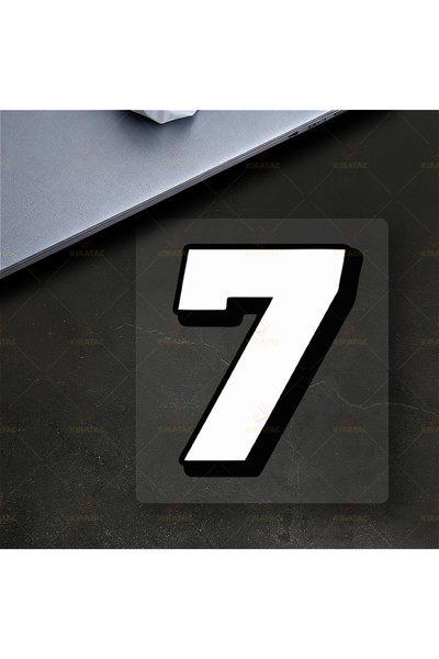 Choice11 S-High 5cm White-number 7 1pc White Number Motorcycle Stickers Water...