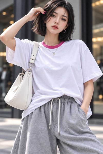 coho moda Basic Trend %100 Pamuk Bisiklet Yaka Relaxed Fit T-shirt
