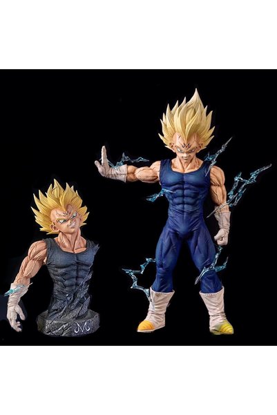Choice Bandai No box 26cm Anime Dragon Ball Z Majin Vegeta Figure Replace Hea...