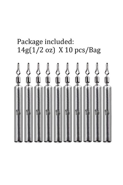 Choice 10pcs 14g sinkers 10pcs Fishing Sinker 3.5g 5g 7g 10g 14g 20g Drop Sho...