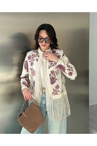 My Blog Burgundy Tasseled Jacket - 9835