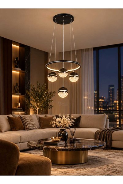 best power Modern pendant light, black LED, 9813