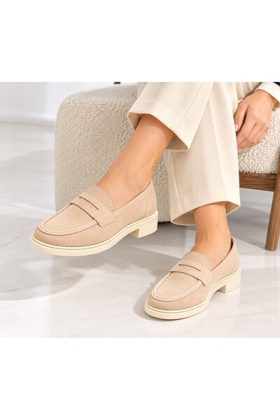 Zenora Shoes Kadın Süet Loafer Makosen Ortopedik Tabanlı Ayakkabı