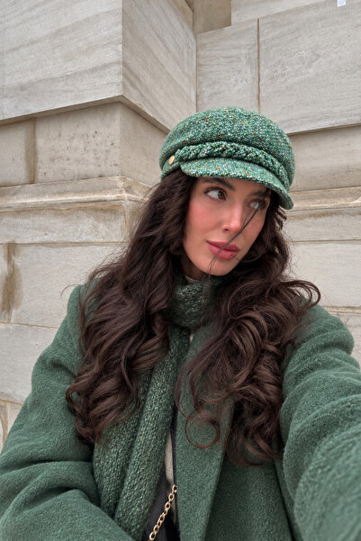 Mollycrush Women's Green Winter Newsboy Cap |   Journalist Sailor Hat