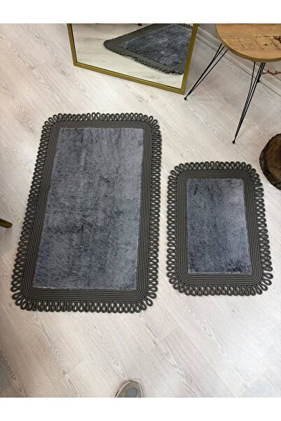 MaVaux Melissa set od 2 komada kupaonskih prostirki sa pletenim ivicama, tkan...