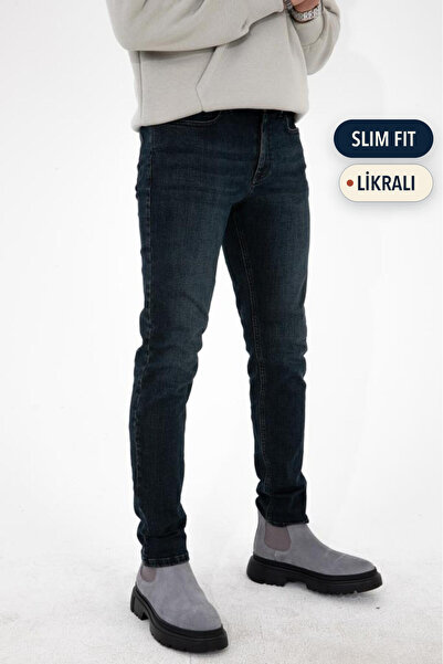 HLT JEANS Dunkelblaue Slim-Fit-Jeans für Herren aus flexiblem Lycra-Denim HLT...
