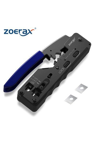 Choice ZoeRax RJ45 Crimping Tool Pass Through, Ethernet Wire Cutter Crimper f...