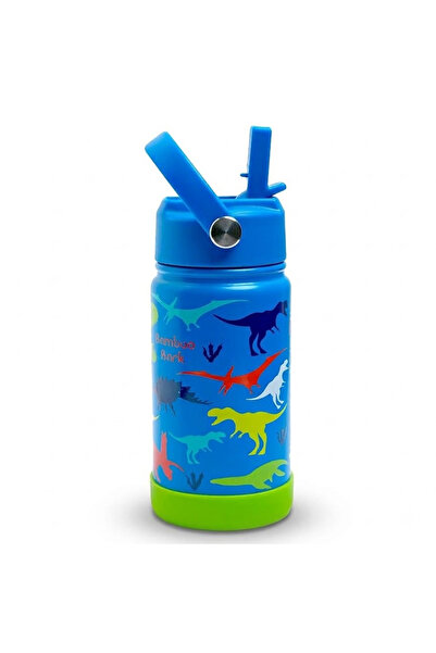 Bamboo Bark Insulated Water Bottle with Straw & Handle – Stainless Steel Doub...
