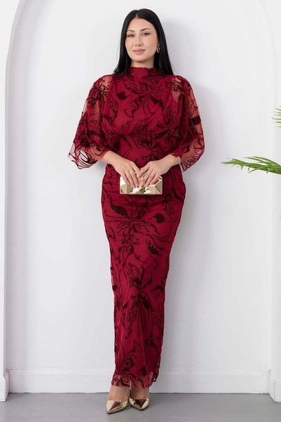 PULLIMM High Collar Sleeveless Glitter Dress Grs4153
