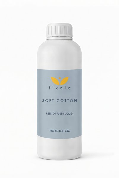 tikala Bambu Çubuklu Oda Kokusu Kristal Yenileme Likiti Soft Cotton - 1000 ML | Refill - Yedek