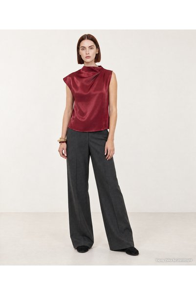 Yargıcı Regular Kayık Collar Short Sleeve Blouse