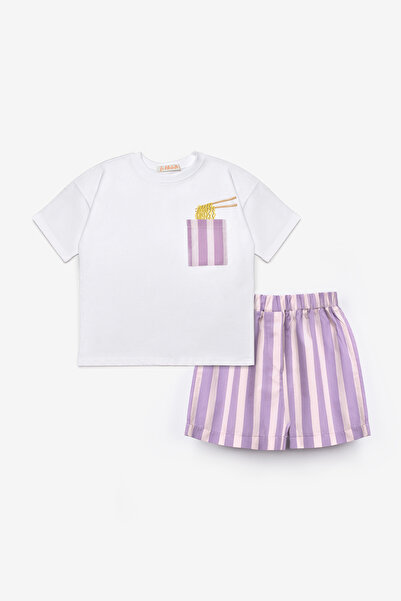 Le Mabelle Set din două piese pentru copii, tricou cu mânecă scurtă și pantal...