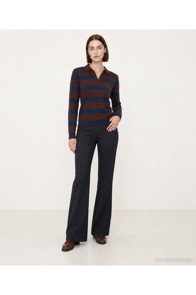 Yargıcı Cotton Regular Polo Collar Long Sleeve Sweater