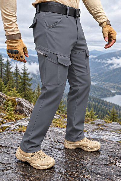 Polviton Men's Cargo Pants Tactical Outdoor Combat Pocketed Lycra Gabardine F...