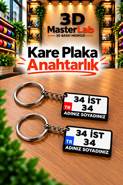 Mosso Steel Kişiye Özel Plaka Anahtarlık Tüm Renkler / İsimli Plakalık Anahta...