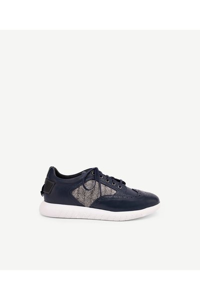 Yargıcı Leather Sneakers with Straw Detail