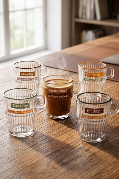 Rakle Espresso Week 5'li Stackable Kahve Fincanı Seti 120 cc