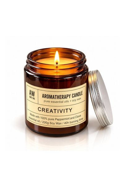 NATERIS Lumânare aromaterapie Creativitate, ceară de soia, mentă și cuișoare,...