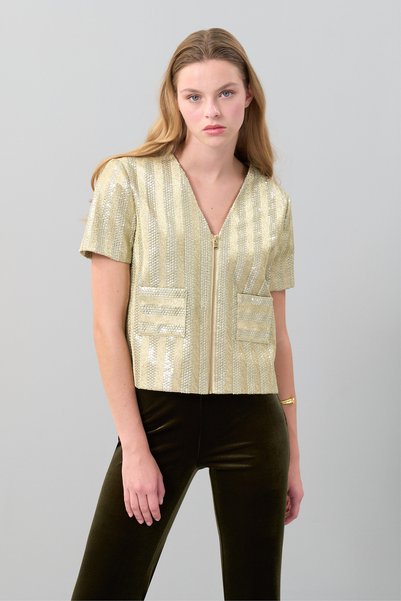 Roman İşlemeli Gold Ceket Gold Y9916001_076
