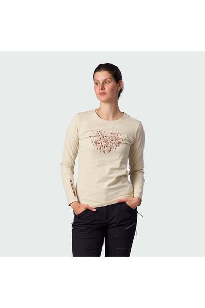NORTHFINDER ANGE – tricou din bumbac organic de drumeție pentru femei, Bej