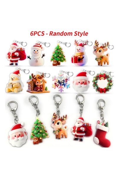 Choice 6 pieces 12 Pieces, 6 Pieces, 3 Pieces, 1 Piece - Christmas Keychain P...