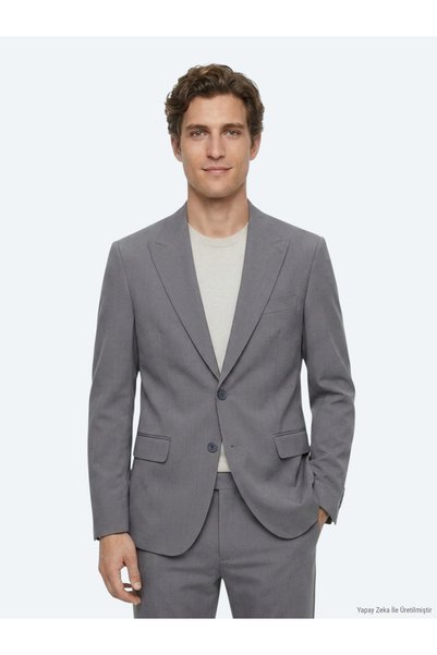 Kip Gray Plain Modern Fit Suit