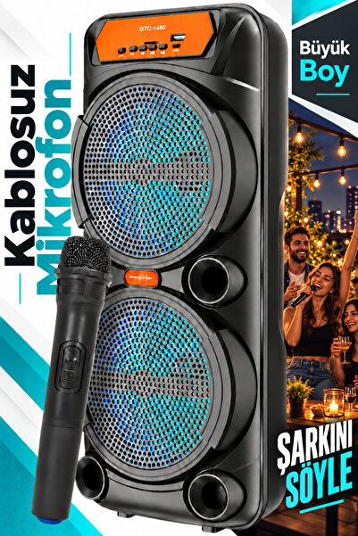 Zineets Işıklı Büyük Boy Party Box Bluetooth Hoparlör Taşınabilir Şarjlı Ses ...