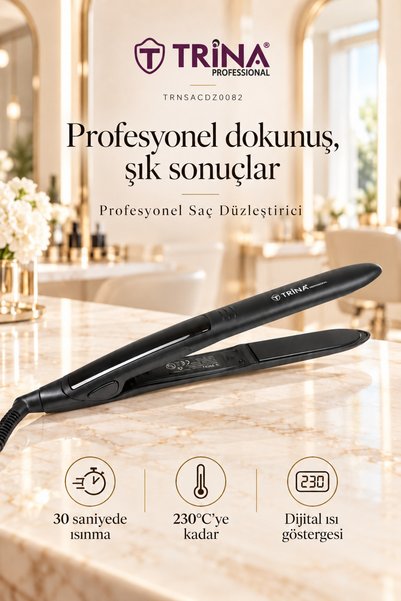 Trina 0082 Profesyonel Dijital göstergeli Saç düzleştiricisi