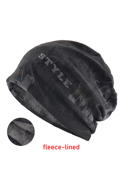 Choice7 A158 black Winter Warm Fleece-lined Beanie Hat For Women Men Vintage ...