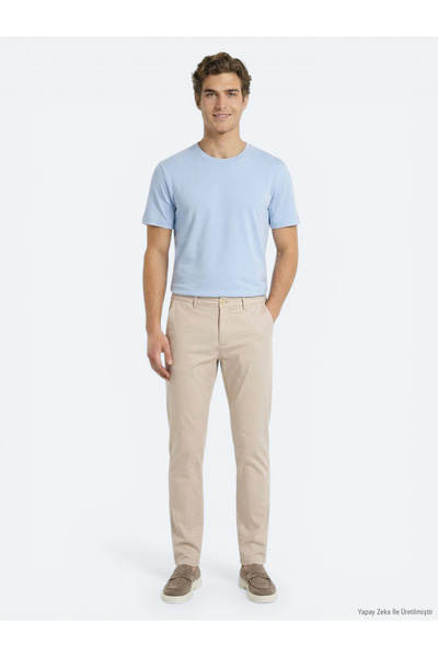 Kip Beige Woven Jogging Fit Casual Cotton Blended Pants