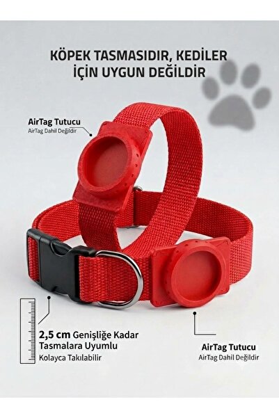 hebmeyy Airtag Yuvalı Koruyucu Kapaklı Evcil Hayvan Tasması Köpek Tasması Pla...