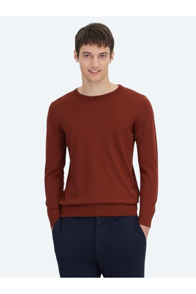 Kip Tile Crew Neck Jacquard Wool Blend Knitwear Sweater