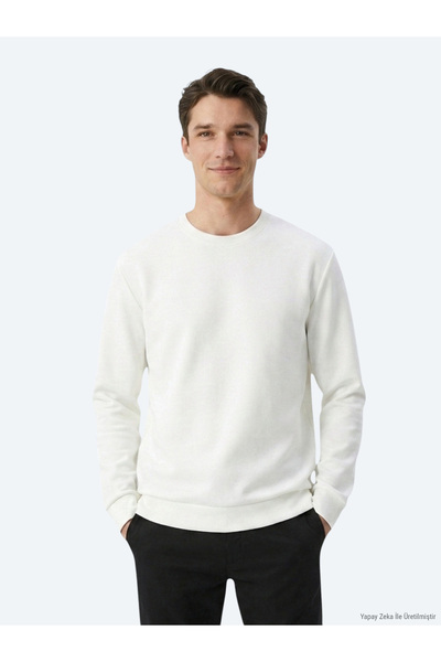 Kip White Plain Sweatshirt
