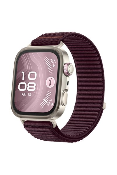 Choice For Fit4Pro Fit4 3 Plum Colored Nylon Woven Strap For Watch Fit 4 Pro ...