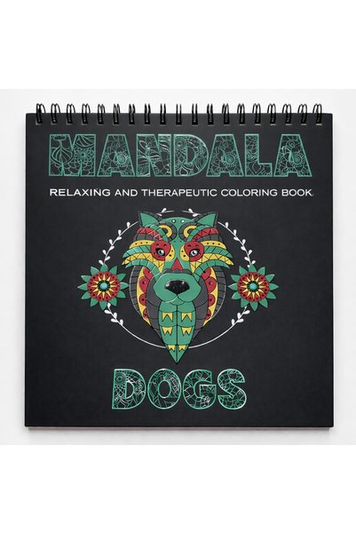 Libra Carte de colorat 31X31 Mandala - DOGS - 25 file 170g spirala