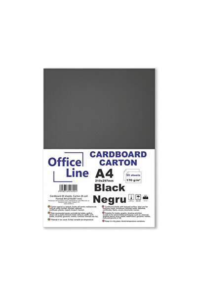 Officeline Carton A4 170gr Popset negru top.25 coli
