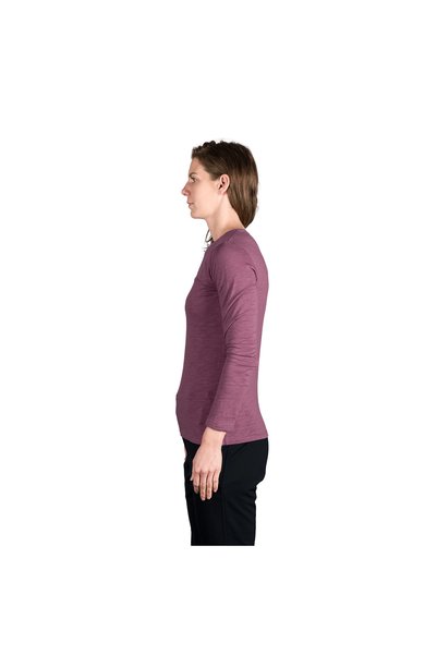 NORTHFINDER Tricou de damă TR-6029OR din bumbac flambat IYANA vin roșu