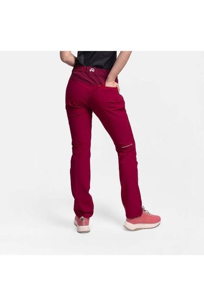 NORTHFINDER Pantaloni de drumeție pentru femei 4-way stretch PLARET1, Rosu
