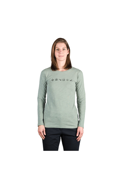 NORTHFINDER Tricou de damă TR-6028OR din bumbac flambat ELIANNA verde deschis